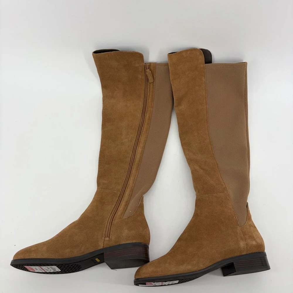 Cole Haan Womens 7B Tan Suede Knee High Boots Grand 360 Stretch W25121
